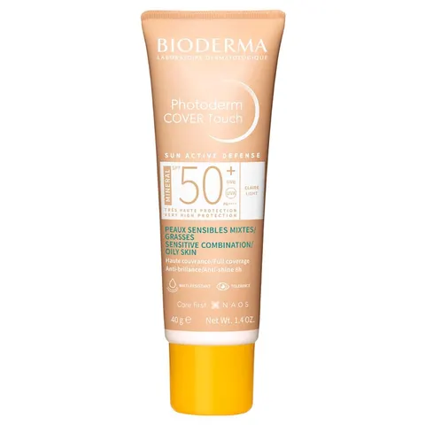 Protetor Solar Facial Bioderma Photoderm Cover Touch Mineral FPS 50+ - Cor Claro — Bioderma