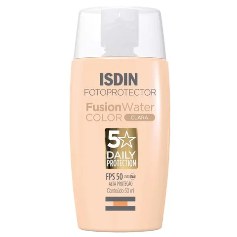 Protetor Solar Facial Isdin Fusion Water com Cor FPS 50 Tonalidade Clara 50ml (Nota — Isdin