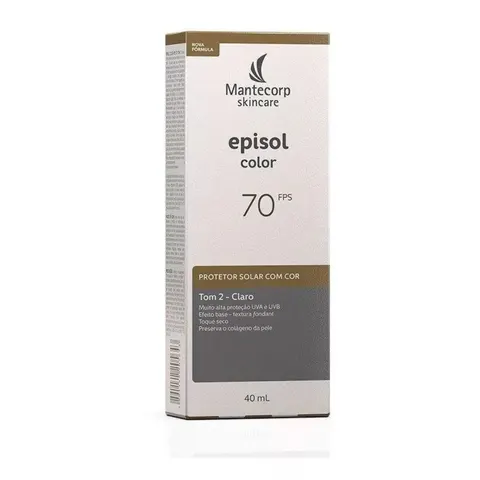 Protetor Solar Facial Episol Color FPS70 Tom 2 Claro 40ml — Mantecorp Skincare (Episol)