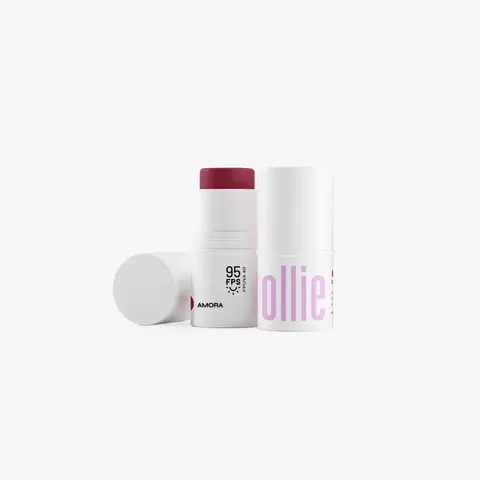 Bastão 3 em 1 Blush, Batom e Sombra FPS 95 Ollie - Amora 4,5g — Ollie