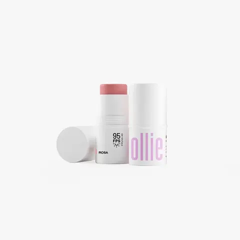Bastão 3 em 1 Blush, Batom e Sombra FPS 95 Ollie - Rosa 4,5g — Ollie