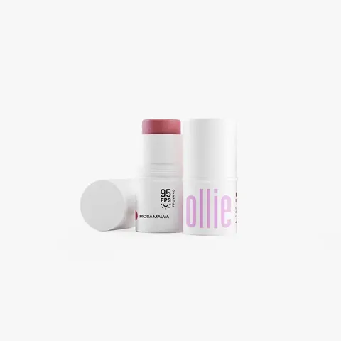 Bastão 3 em 1 Blush, Batom e Sombra FPS 95 Ollie - Rosa Malva 4,5g — Ollie